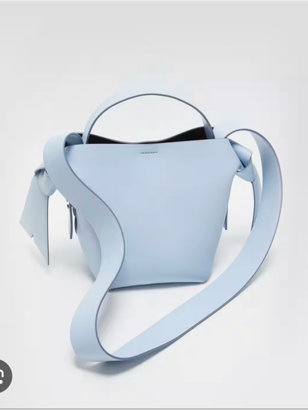 Acne Studios Mini Musubi Light Blue Purple Leather Crossbody Bag